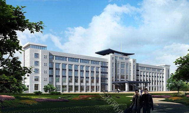 现代学校教学楼模型