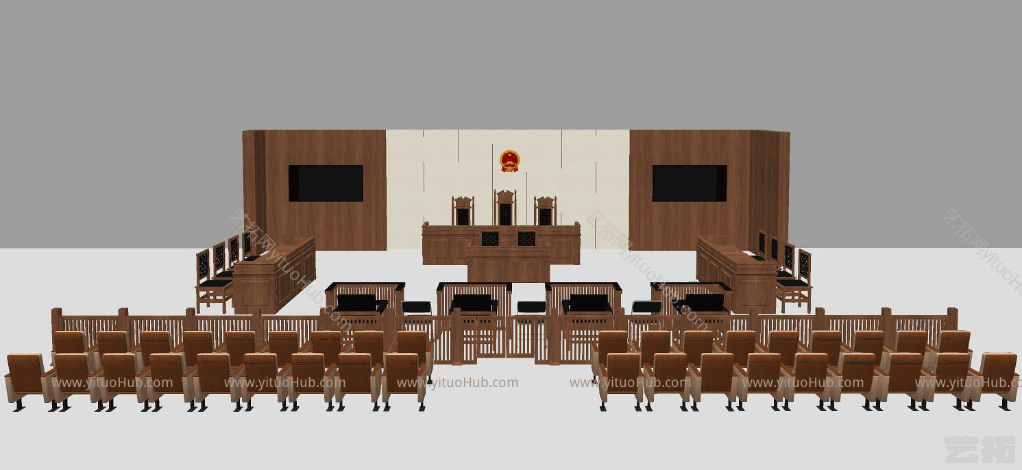 中式法院法庭审判庭