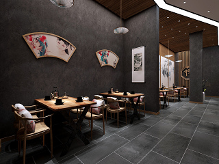 现代风格奶茶店 办公室区