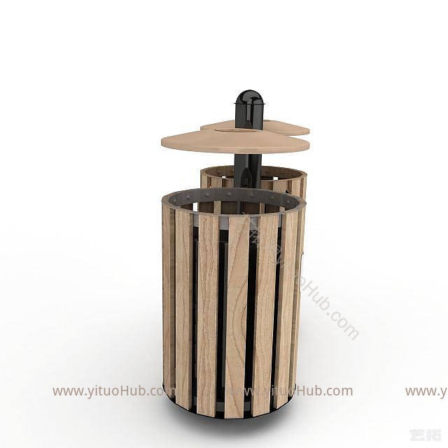 现代栅栏垃圾桶模型