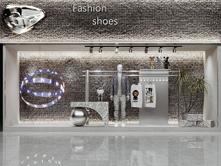 现代服装店橱窗