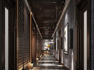 新中式餐厅走廊 新中式酒店走廊