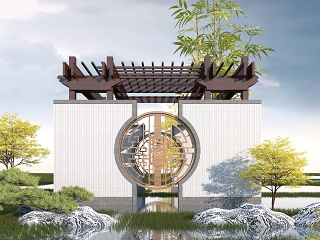 新中式廊架
