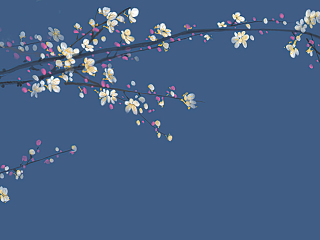 新中式花卉壁画贴图