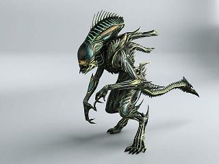 现代3D科幻游戏怪物带骨骼动画模型