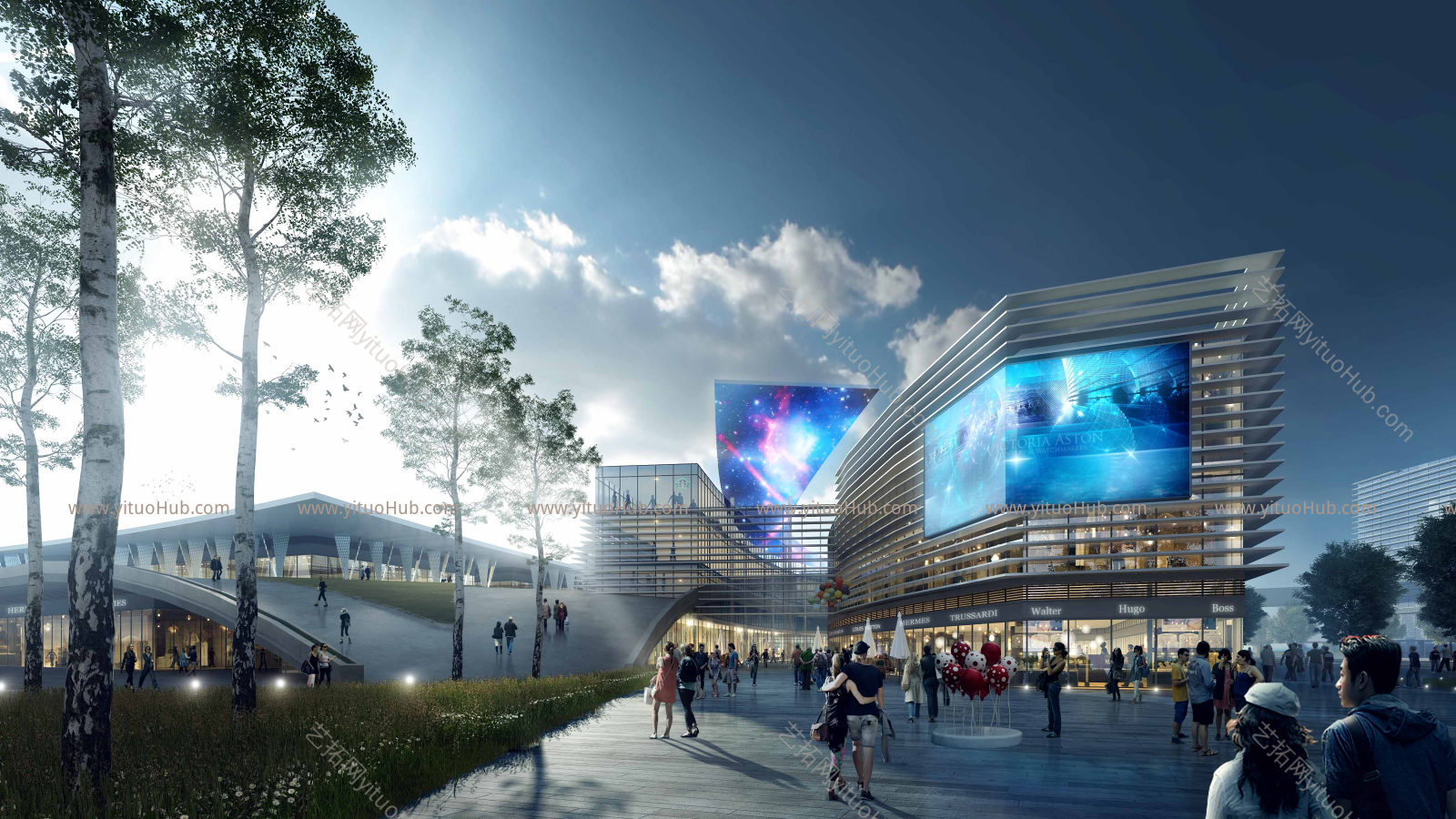大型购物中心建筑效果图 