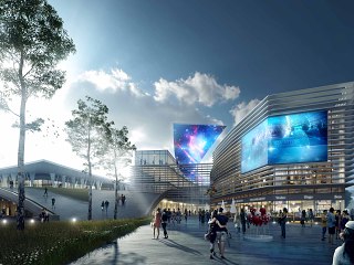 大型购物中心建筑效果图 