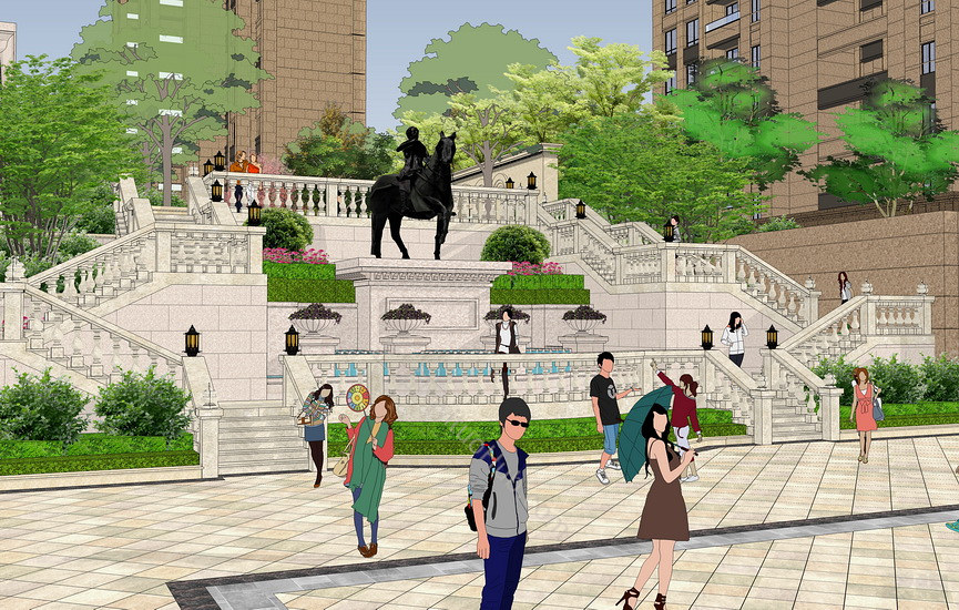 欧式小区入口景观