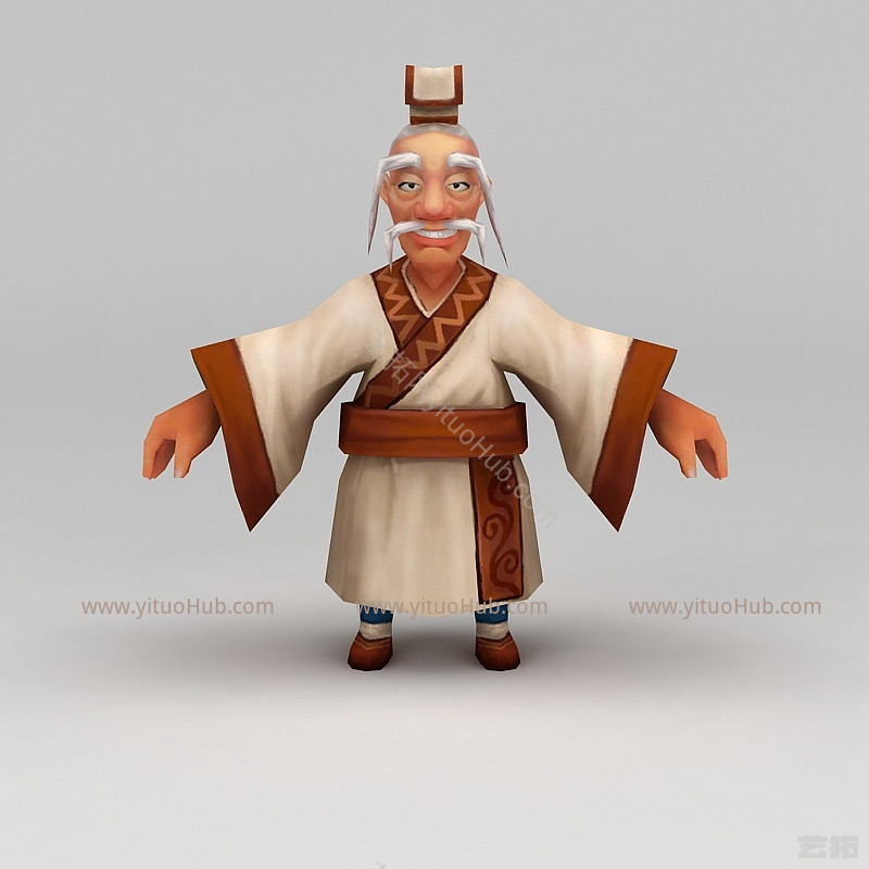 现代Q版小鱼儿与花无缺模型