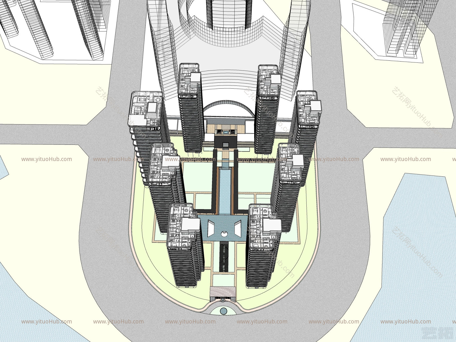 现代小区建筑