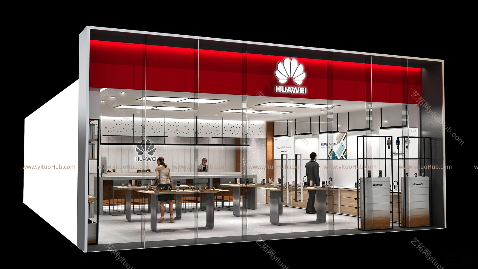 现代华为手机店效果