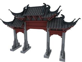 现代古建牌楼模型