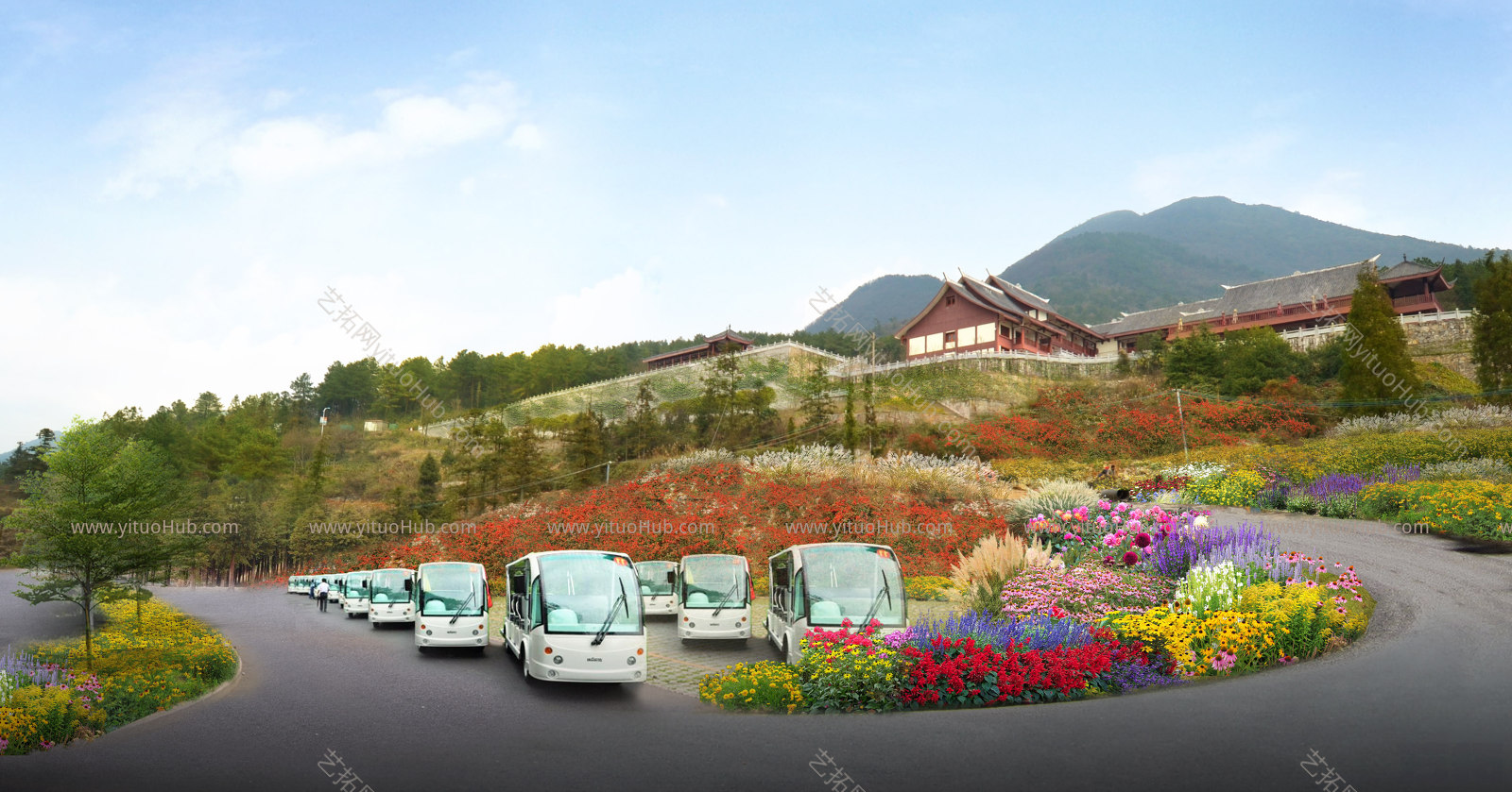 公路道路两侧花镜植物组团免扣