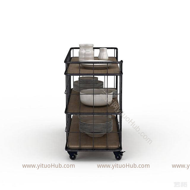现代收餐车模型