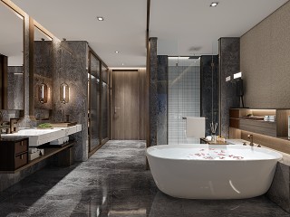 现代酒店客房模型