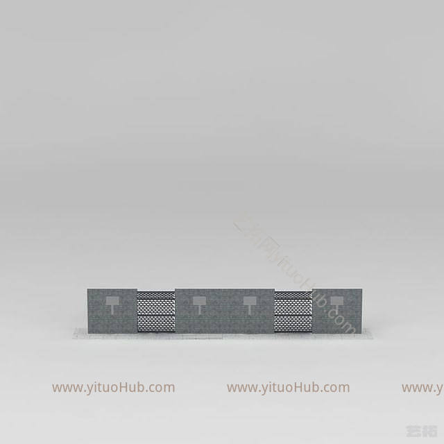 中式景墙模型