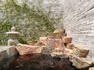 现代假山 喷泉