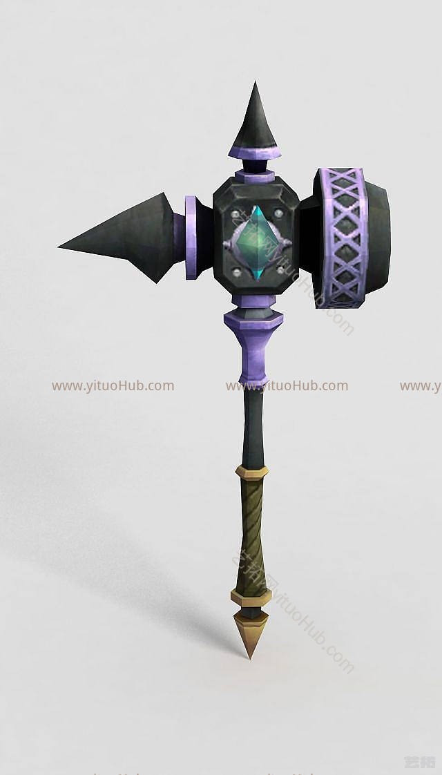 龙之谷武器斧头锤子模型