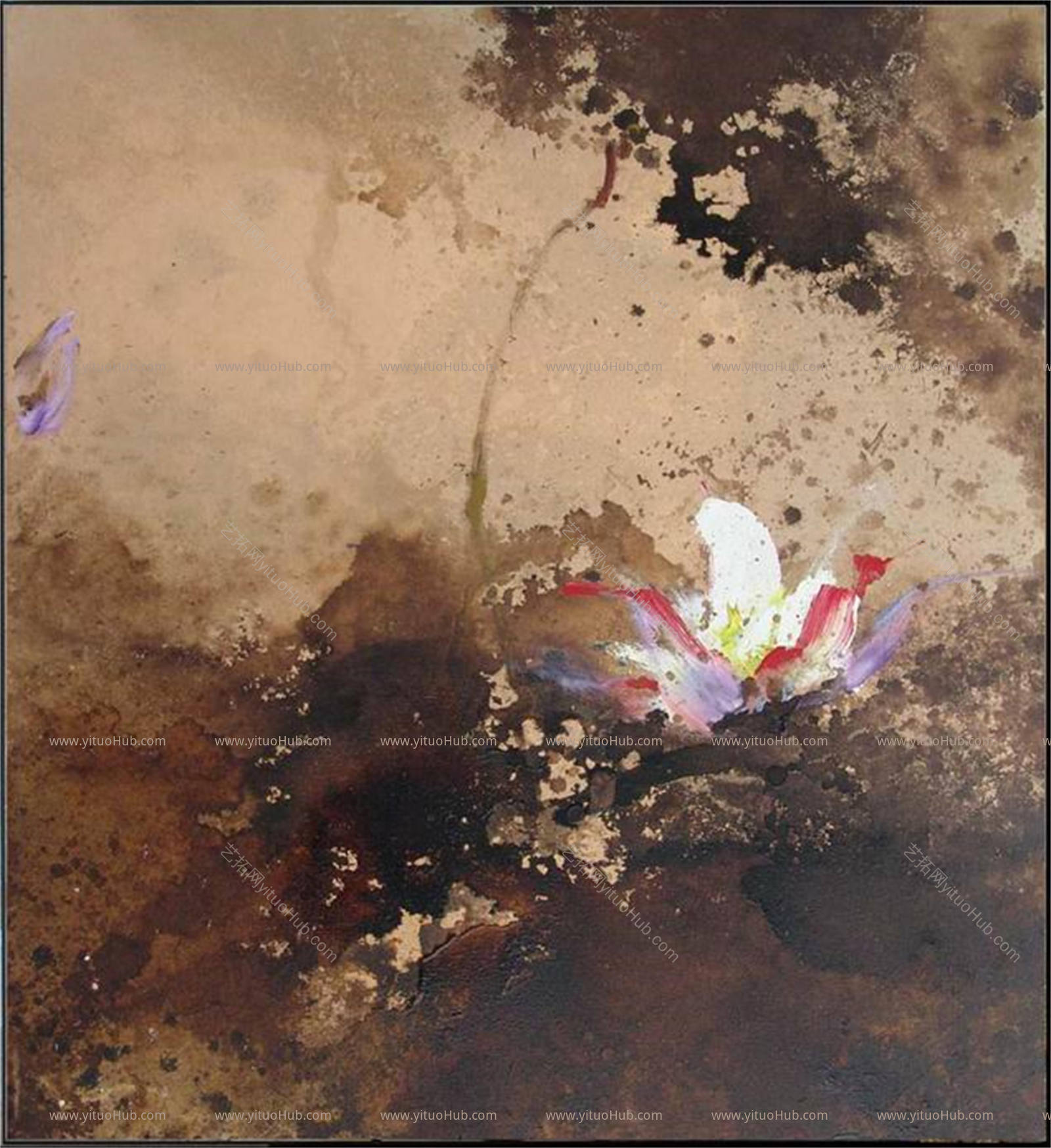 中式水墨画荷花装饰画