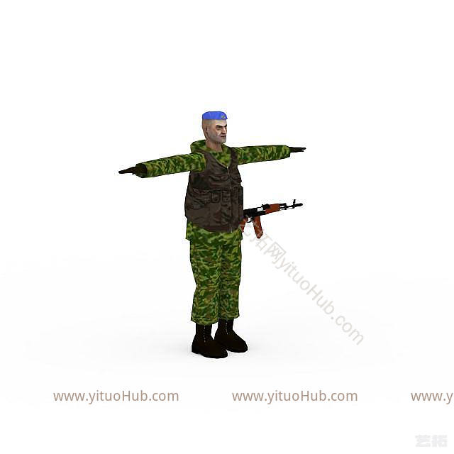 现代美国士兵模型