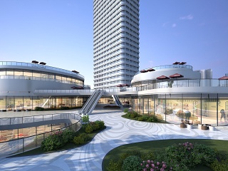 现代商场外观 商业街 商业建筑 写字楼
