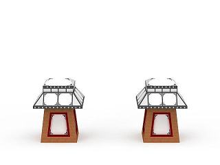 现代藏式建筑大门模型