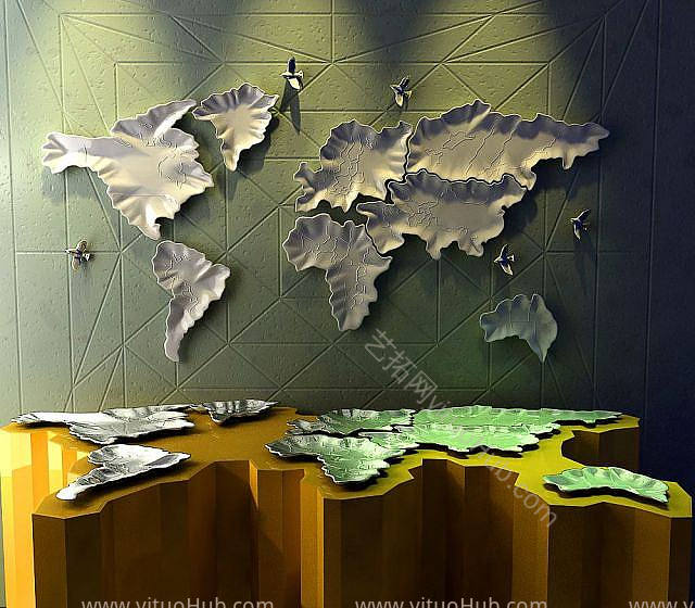 现代世界地图模型