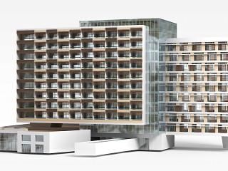 现代楼房建筑模型