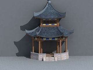 现代建筑亭子模型