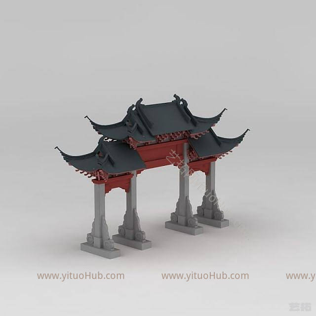 现代古建牌楼模型