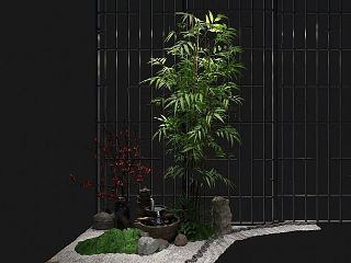 园艺小品庭院阳台假山植物模型