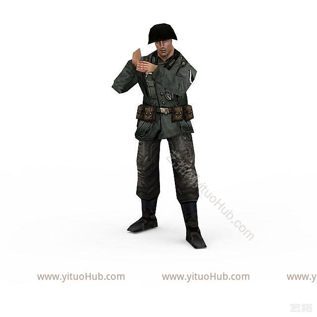 现代军人士兵战士男人模型