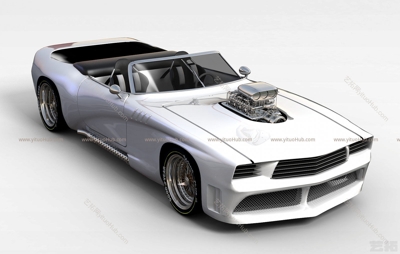 现代白色BMWgablota模型
