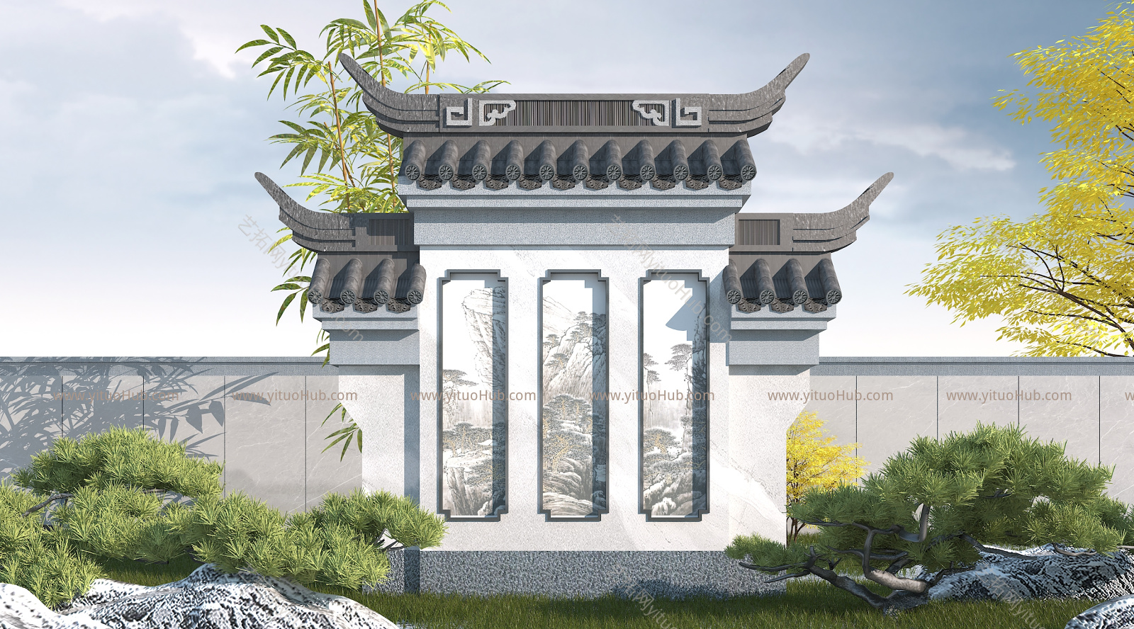 中式园林景观墙