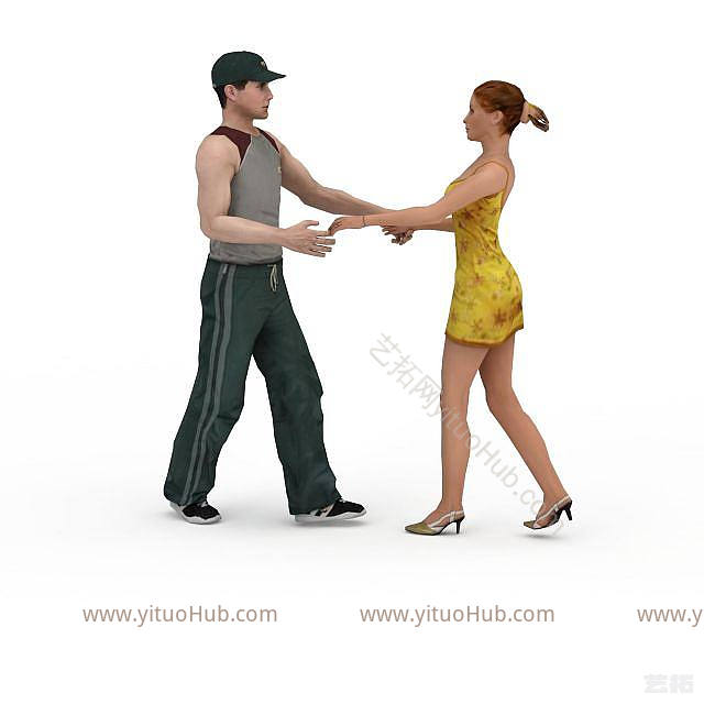 现代牵手男女组合模型