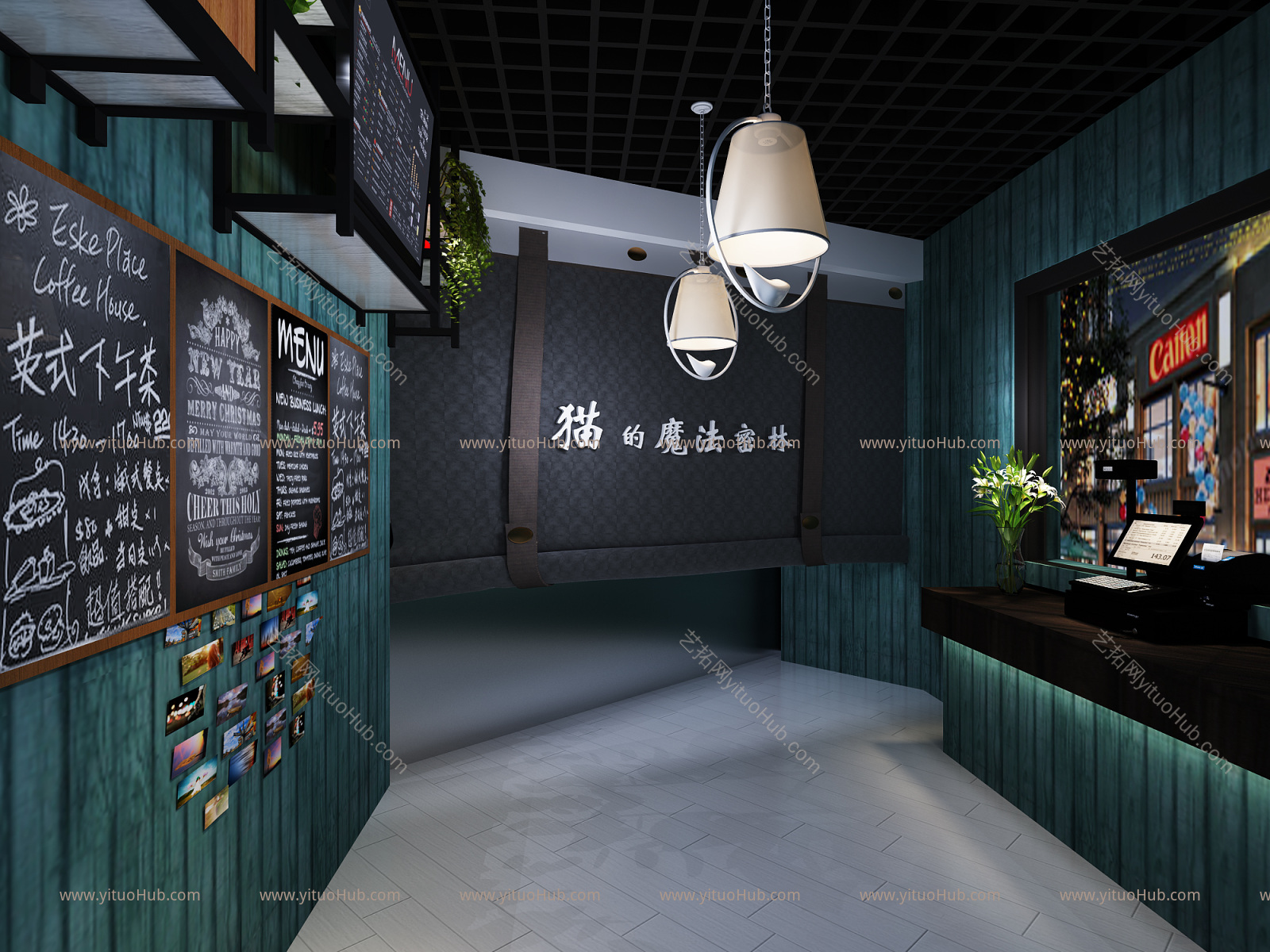 现代奶茶店操作间