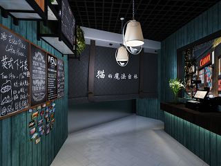 现代奶茶店操作间