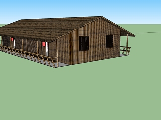 竹子建的茅草小屋