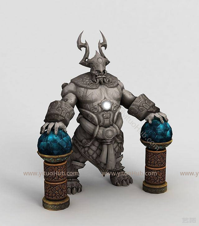 现代魔兽世界石头巨人模型