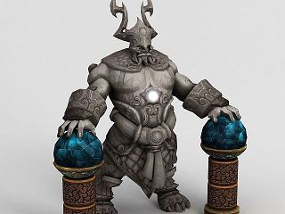 现代魔兽世界石头巨人模型