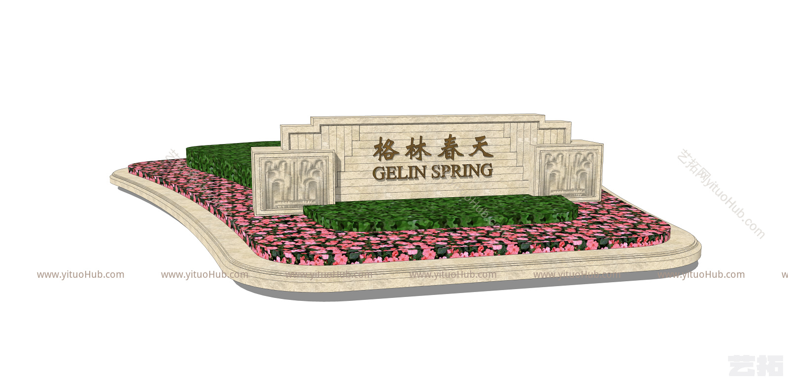 欧式+景墙+入口logo景墙