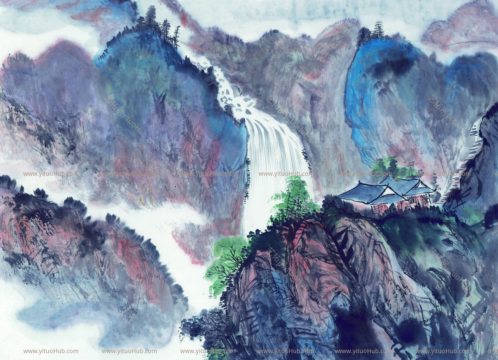 水墨、丹青山水画、装饰画