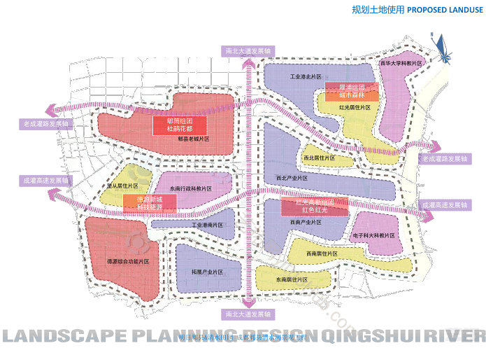 郫县清水河绿化景观工程