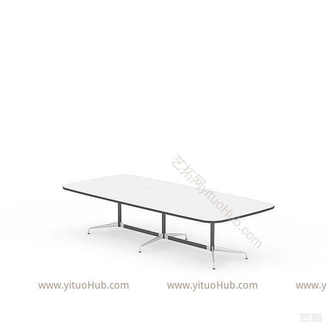 现代白色简约桌子模型