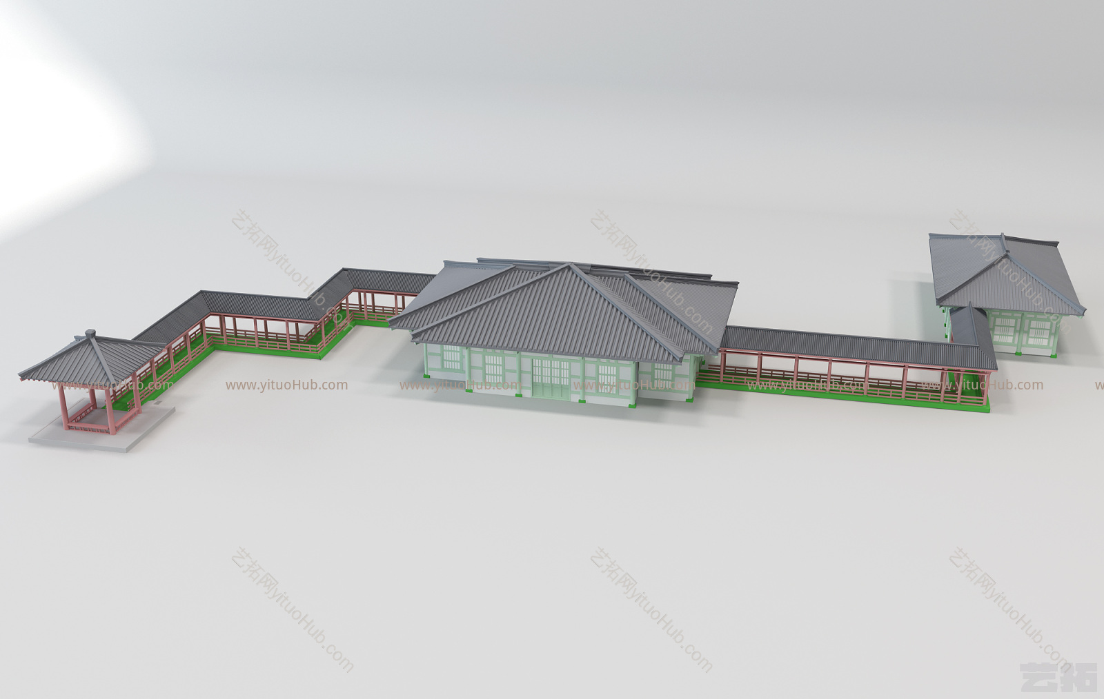 中式古建建筑连廊