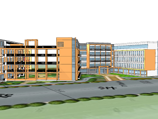 现代中小学学校 教学楼建筑