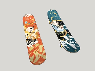现代滑板SU模型