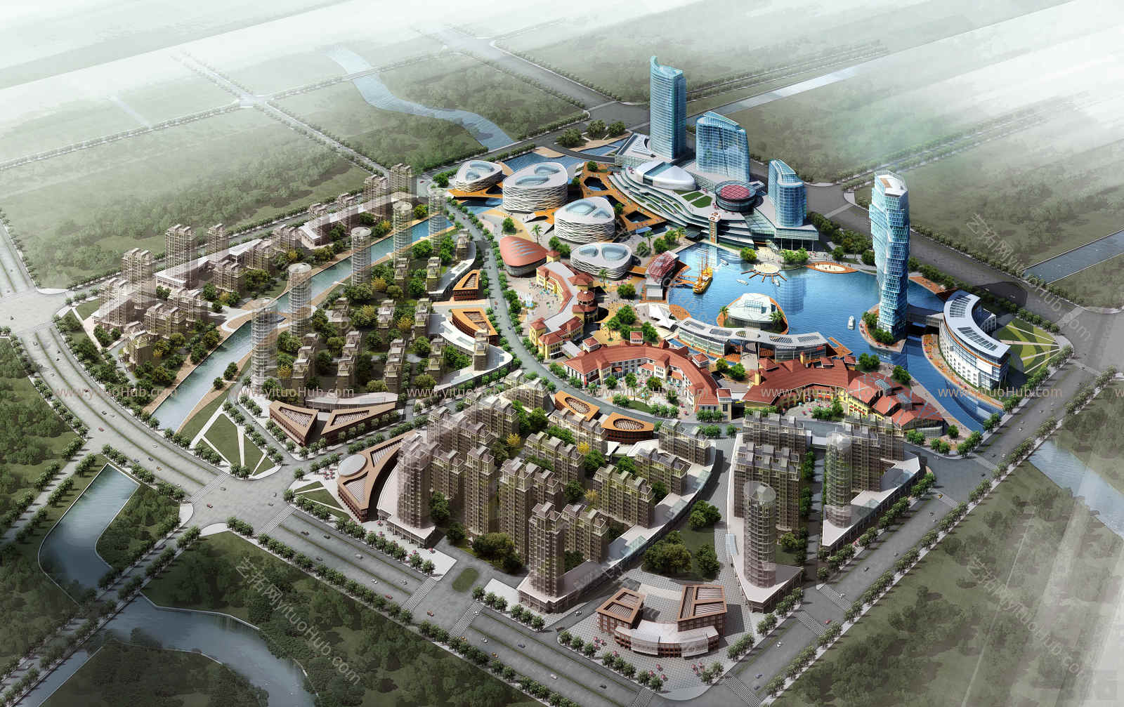 楼盘建筑鸟瞰图