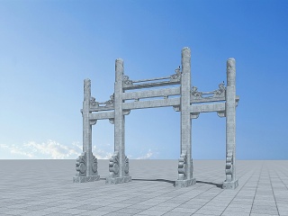 现代石牌坊模型