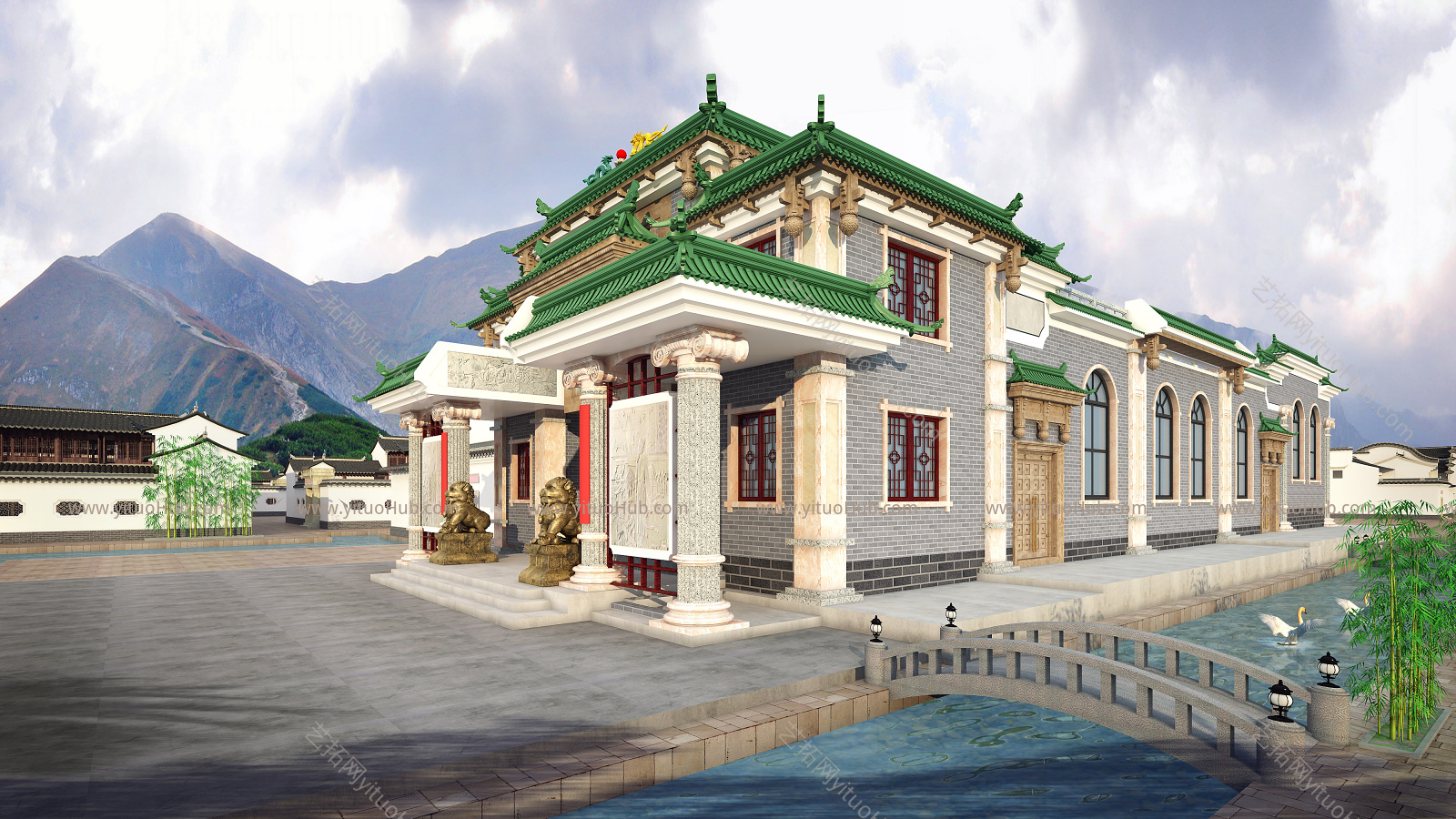 中式祠堂外观